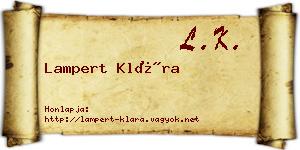 Lampert Klára névjegykártya