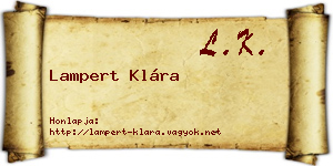 Lampert Klára névjegykártya