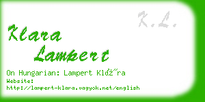 klara lampert business card